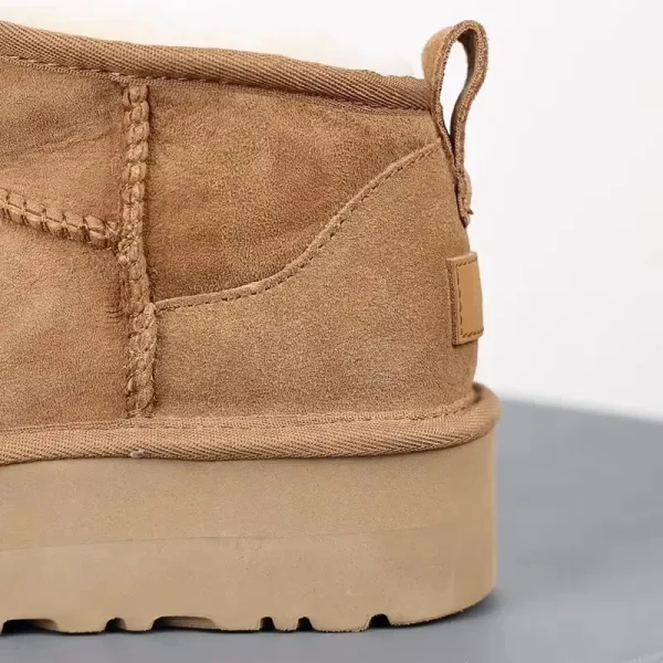 2024 Uggs invernali-Nuovi stivali da neve da donna Casual corti in peluche caldi stivali a metà polpaccio stivali piatti in pelle scamosciata da donna senza scatola 5