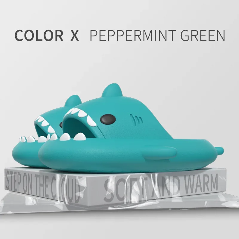 Pantofole da donna con squalo cartone animato da uomo Scivoli da bagno per interni Coppia estiva Scarpe basse alla moda Sandali Infradito da spiaggia in EVA morbida per la casa 5