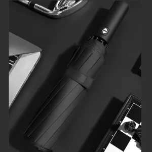 Ombrello completamente automatico con colla nera con chiglia spessa e durevole Ombrello triplo Ombrello pieghevole resistente ai raggi UV 1