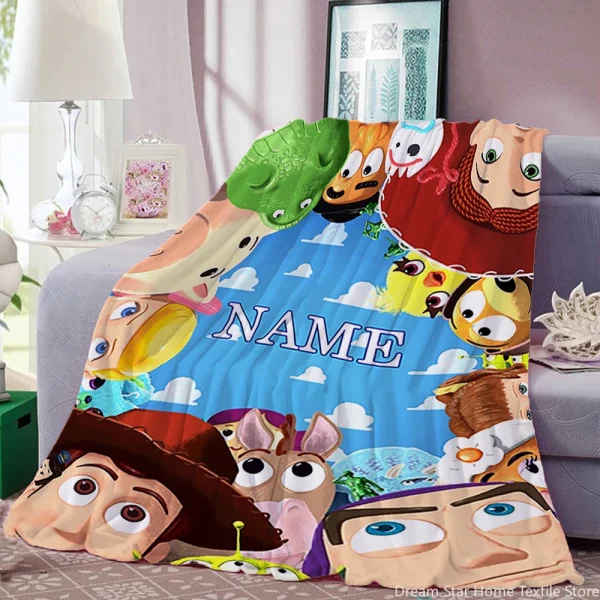 Nome personalizzato Coperta personalizzata 3D Toy Story Disney Cartoon Coperte morbide Coperta calda Coperta per letti Divano Casa Camera da letto 3