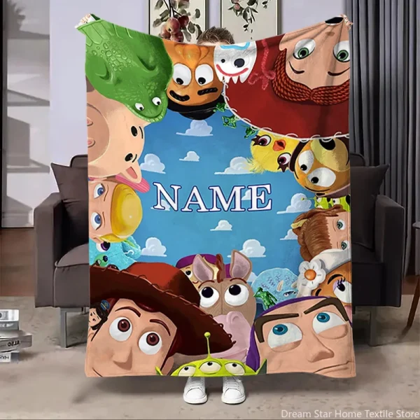 Nome personalizzato Coperta personalizzata 3D Toy Story Disney Cartoon Coperte morbide Coperta calda Coperta per letti Divano Casa Camera da letto 5