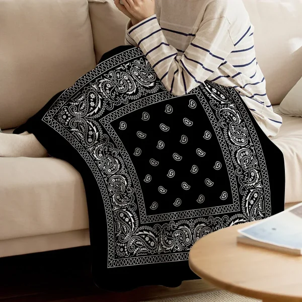 Bandana Pola Flanel Selimut Divano Tempat Tidur Coperta in pile portatile Lucu Mewah Seprai Coperta Queen King Twin Size 4