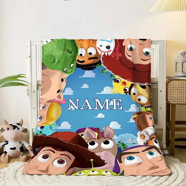 Nome personalizzato Coperta personalizzata 3D Toy Story Disney Cartoon Coperte morbide Coperta calda Coperta per letti Divano Casa Camera da letto 6