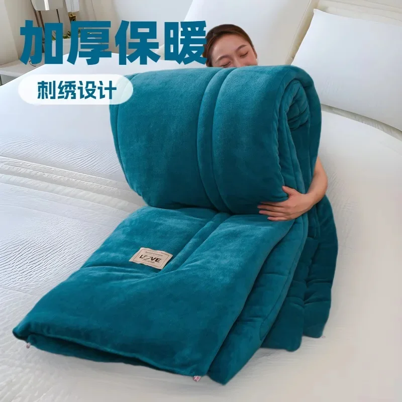 Addensare agnello trapunta in velluto double face trapunta invernale super calda casa hotel singola doppia coperta di lusso trapunta morbida 3