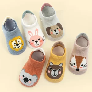 6 paia di calzini in cotone antiscivolo per bambini calzini alla caviglia con stampa animalier calzini stile coreano per bambine primavera autunno inverno 1