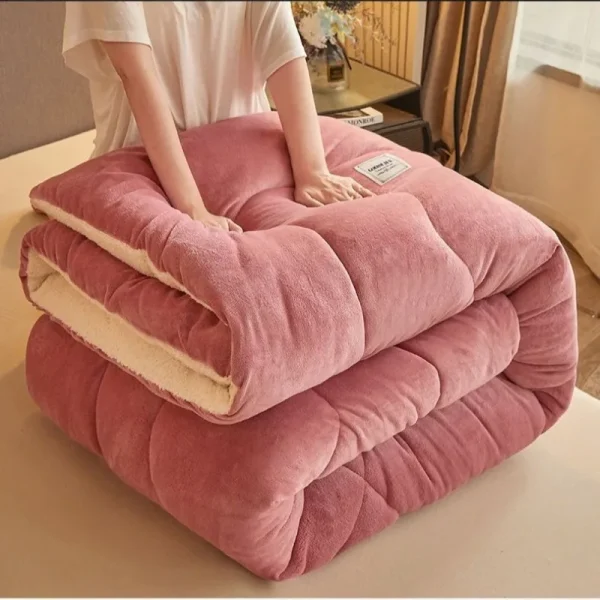 Inverno Addensare Doppio Lato Trapunta di Velluto Letto Singolo Doppio Coperta Piumino Tenere Al Caldo Biancheria Da Letto Ponderata Trapunte Tessili Per La Casa 4