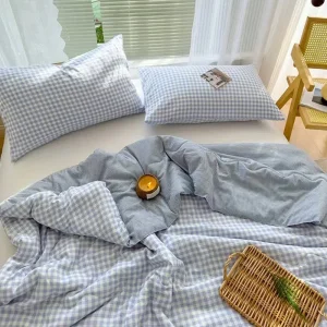 Semplice piumino di lusso Copriletto sottile Biancheria da letto Trapunta estiva scozzese fresca Trapunte estive fronte-retro di alta qualità Trapunta letto matrimoniale 1
