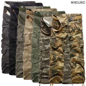 primavera Autunno lavaggio Salopette mimetica multitasche da uomo pantaloni uniformi in cotone da uomo pantaloni cargo larghi da uomo, taglia 28-40 1