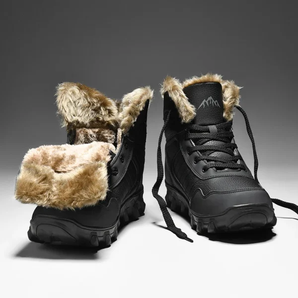 2024 Nuovi stivali invernali da uomo Pantofole Scarpe da uomo calde Scarpe da ginnastica in peluche antiscivolo impermeabili Stivali in pelle da uomo Taglie forti 48 5
