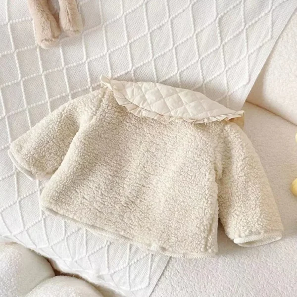 Neonate Soffici Giubbotti Cappotti imbottiti autunnali per bambini Bambino Turn-down Capispalla spesso Principessa Abbigliamento invernale caldo 1-6 anni 2