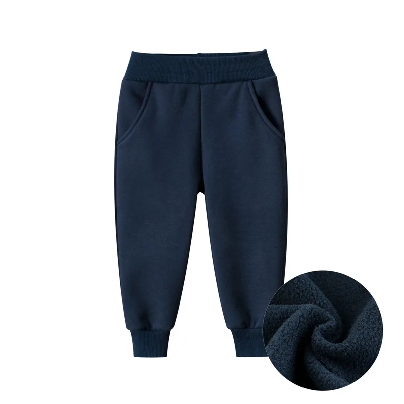 2024 Pantaloni per bambini per ragazzi Autunno Inverno Pile ispessimento Solido Blu Nero Grigio Sport Pantaloni lunghi casual per 1-9 anni 3
