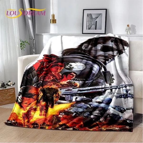 3D Game Metal Gear Solid Cartoon HD Gamer coperta, coperta morbida per la casa camera da letto letto divano Picnic Travel Cover coperta bambini 4