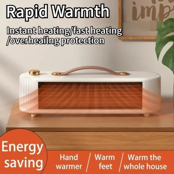 Riscaldatore ad alta efficienza energetica per uso interno, piccolo riscaldatore elettrico portatile con riscaldamento rapido, camino da tavolo 1