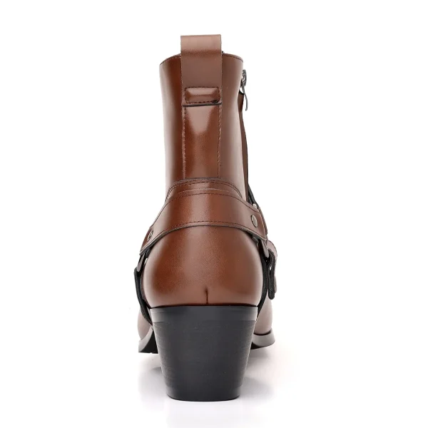 Stivali classici da cavaliere da cowboy occidentali Stivali eleganti da uomo Designer di marca Stivali Chelsea con cerniera laterale da uomo Scarpe comode a punta 47 48 4
