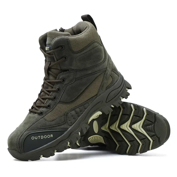 Stivali invernali da uomo stivaletti in pelle da esterno scarpe da lavoro da uomo caccia Trekking campeggio alpinismo stivali di gomma Sneakers 3