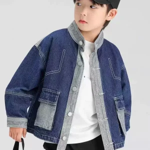 Abbigliamento per bambini Giacche alla moda per ragazzi Primavera e autunno Nuova primavera Internet Abbigliamento per celebrità Giacche per ragazzi Giacca di jeans 1