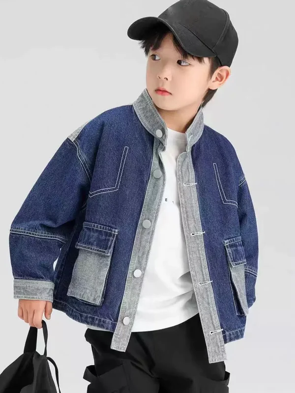 Abbigliamento per bambini Giacche alla moda per ragazzi Primavera e autunno Nuova primavera Internet Abbigliamento per celebrità Giacche per ragazzi Giacca di jeans 1