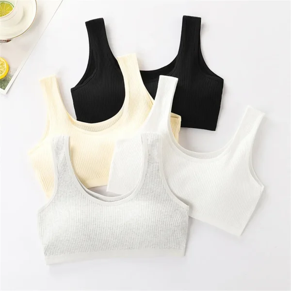 (12-16Y) reggiseno per bambini reggiseno sportivo per giovani morbido reggiseno da allenamento per ragazza intimo reggiseno Anti-sguardo in tinta unita 2