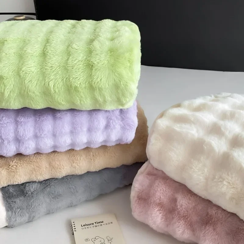 1 pezzo di coperta multifunzionale in schiuma di latte super morbida, traspirante e calda, può essere utilizzata come lenzuolo, coperta per pisolino 6