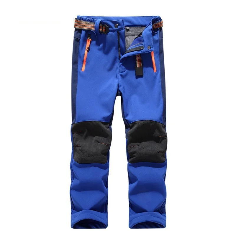 Pantaloni impermeabili per bambini all'aperto Pantaloni caldi Leggings da arrampicata sportivi antivento Patchwork Soft Shell Abiti abbigliamento per bambini 2