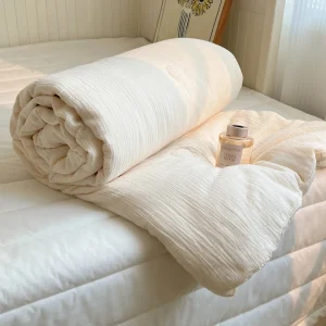 1piumino in cotone lavato Trapunta con aria condizionata Queen/King per il raffreddamento estivo Coperta estiva semplice e delicata sulla pelle Confortevole 이불  1