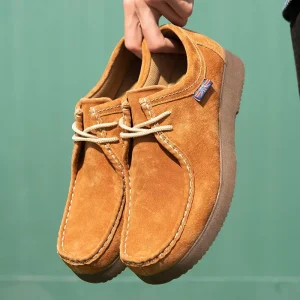 Scarpe casual da uomo autunnali Scarpe da lavoro in pelle scamosciata Scarpe da ginnastica basse stringate maschili Piattaforma Scarpe eleganti da festa d'affari britanniche 38-44 1