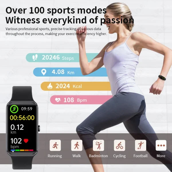 Xiaomi 2025 1.47" HD Smart Watch Bracciale fitness sportivo da donna Termometro Monitor sanitario Smartwatch da donna impermeabile 3