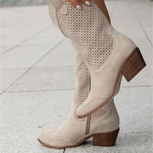 Scarpe rock Donna Stivali estivi Stivali-Donne Lolita Ladies Cowboy 2025 Stivali da cowboy da donna alla caviglia Stivali-Donne Scarpe femminili Denim Lol 1