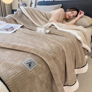 Coperta multifunzionale in velluto lavorato a maglia, copriletto in morbido pile spesso caldo, copriletto blu per l'autunno inverno 150 * 200 cm Drop Shipping 1