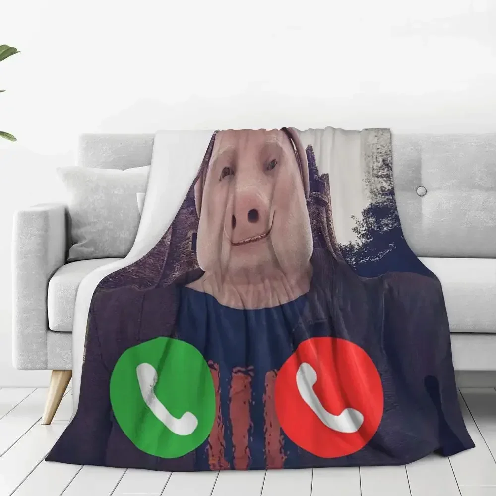John Pork sta chiamando coperte morbida e calda coperta in flanella per letto, soggiorno, picnic, viaggio, divano di casa 6