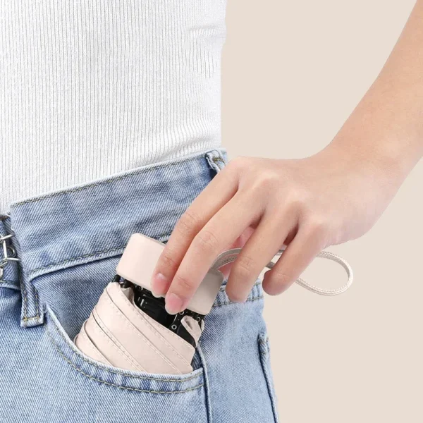 Mini Ombrello tascabile compatto per donna Leggero 5 Protezione solare pieghevole Sole e pioggia Borsa per carte piccola Ombrelli Paraguas Mujer 5