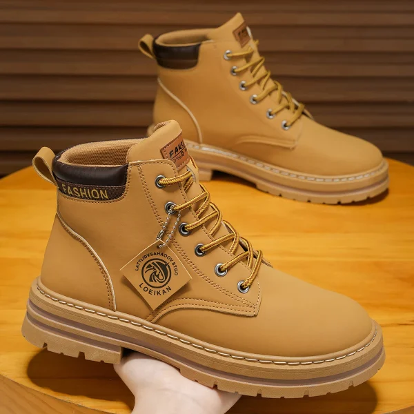 Stivali alti in denim da uomo, scarpe sportive casual, stivali da uomo alla moda e alla moda 5
