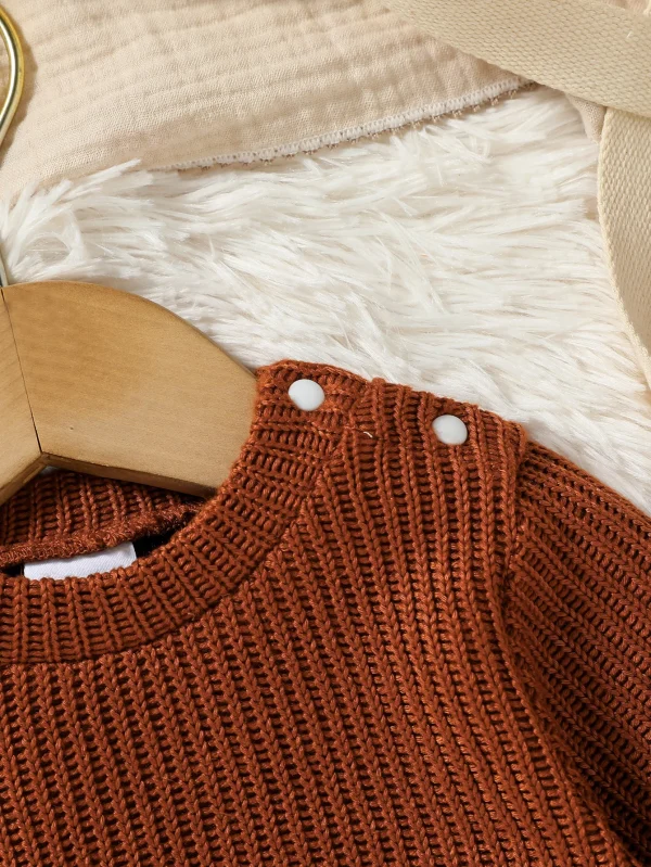 2024 nuovi neonati autunno/inverno maglione solido a maniche lunghe per abbigliamento causale quotidiano 3M-3Y 3