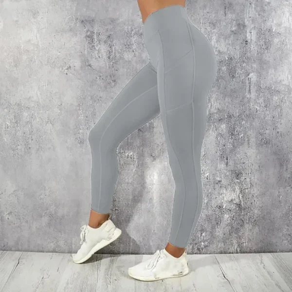 Yoga Fitness Leggings da donna Collant a vita alta con tasca Allenamento in palestra Corsa Pantaloni skinny casual elasticizzati e sexy per il sollevamento del sedere 2