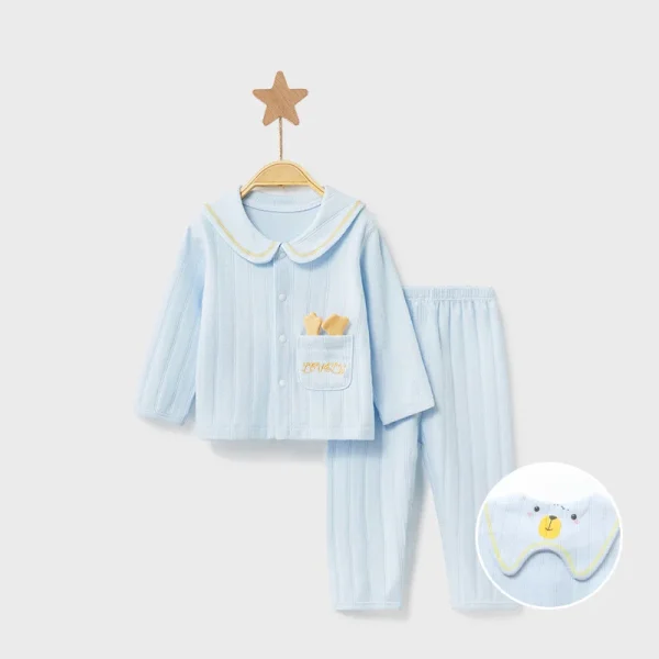 Set intimo per bambini Pigiama in morbido cotone per bambini Ragazzi Ragazze Bambino Primavera Autunno Simpatico cartone animato Manica lunga Indumenti da notte per la casa 5