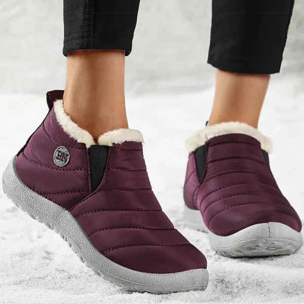 Stivali da donna Stivali invernali impermeabili Scarpe di pelliccia Donna Slip On Stivaletti Snow Botas Mujer 2025 Scarpe invernali Coppia stivale corto 3