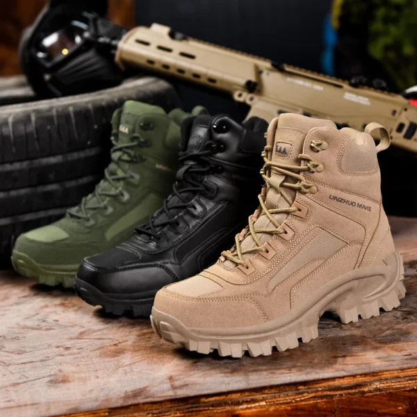 Stivali alti da uomo Scarpe da trekking da arrampicata Scarpe da lavoro antinfortunistiche impermeabili da uomo nel deserto Stivali da esterno da uomo alla caviglia Zapatos Hombre Sneaker 3