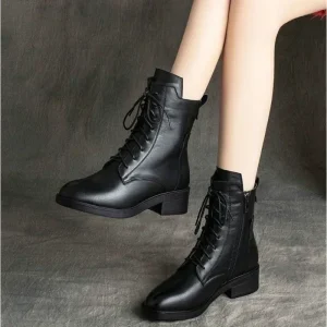 Stivaletti classici Scarpe da donna primaverili Stivaletti Chelsea con tacco basso 2025 Nuove scarpe in pelle Pu per donna Stivaletti invernali di grandi dimensioni 41 1
