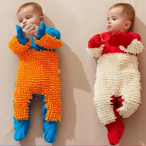 Autunno Infantile Neonato Ragazza Pagliaccetti Primavera Neonato Tuta Mop Pulire Pulizia Ragazzi Ragazze Baby Crawl Vestiti 1