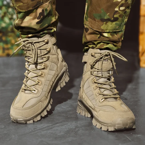 Stivali alti da uomo Scarpe da trekking da arrampicata Scarpe da lavoro antinfortunistiche impermeabili da uomo nel deserto Stivali da esterno da uomo alla caviglia Zapatos Hombre Sneaker 6