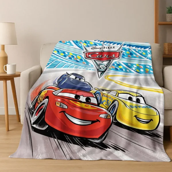 Cars McQueen Racing Car Cartoon Coperta di flanella per bambini Coperta morbida e calda per camera da letto Soggiorno Letto Viaggio Campeggio Picnic Regalo 4