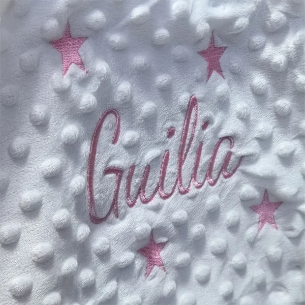 Nuovo nome personalizzato coperta morbida per neonati coperte per passeggino per bambini nome ricamato personalizzato coperte regalo per feste per Baby Shower 3