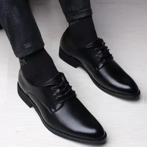 Primavera autunno British Casual Shoes Business leather footwearMen fashion shoes in suits confortevole altezza crescente scarpa maschile 1