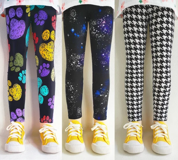 Sweet Girls Leggings ragazze stampa Leggings pantaloni per bambini per bambini Flower Skinny Elasticity Pencil Pants 5