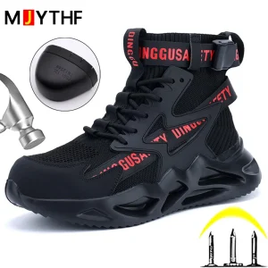 MJYTHF 2025 Nuove scarpe da lavoro maschili Scarpe antinfortunistiche antiforatura Stivali da uomo Scarpe indistruttibili Anti-smash Calzini da lavoro Sneakers Moda 1