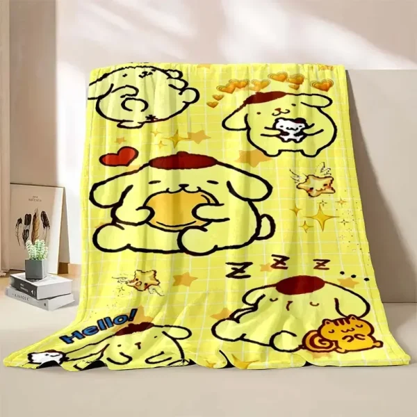 Pompon giapponese Purin Cartoon coperta camera dei bambini morbido soffice morbido letto peluche getta neonata ragazzi peluche coperta trapunta regalo - immagine 3