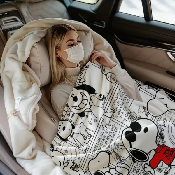 Cartoon Snoopy Dog Pattern Coperta calda e morbida Soffice divano per bambini per adulti Copriletto in peluche Studente Pisolino Coperte per divano letto 5