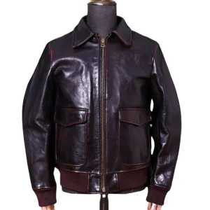 Giacca invernale in pelle nera da uomo stile vintage taglie forti 5XL Cappotto in vera pelle di vacchetta naturale spessa A2 1