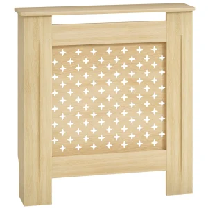 Homcom Coperture per radiatore Copertura per radiatore in MDF Copertura per radiatore per soggiorno Camera da letto Corridoio 78X19X82 cm Rovere 1