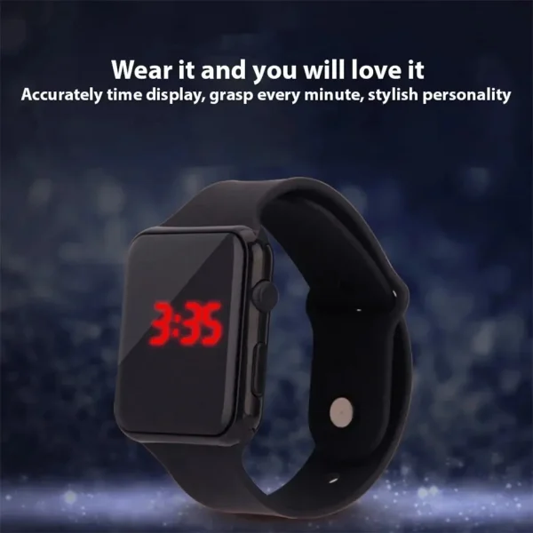 Orologio digitale semplice per uomo donna moda sport LED orologio elettronico cinturino in silicone nero orologio da uomo casual Reloj Hombre 5